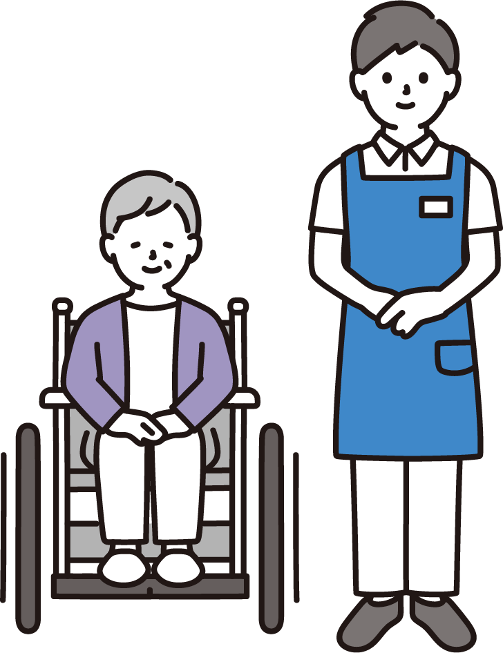 介護をする男性職員