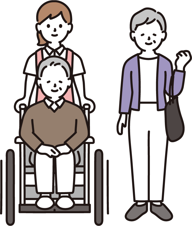 介護をする女性職員